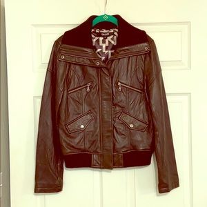 Leather jacket.